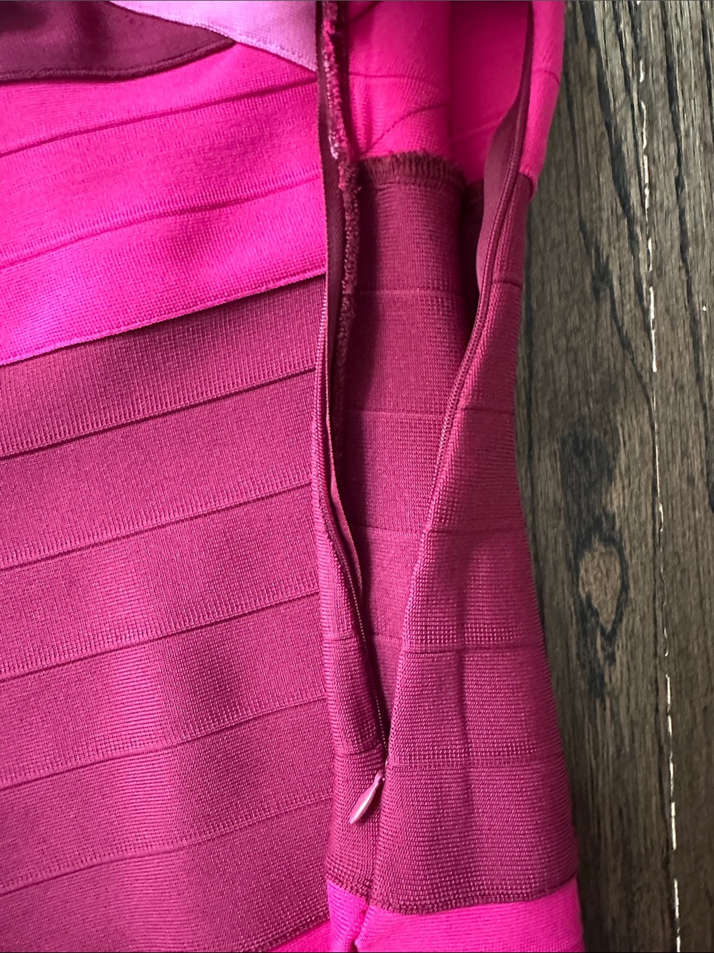 superdown Strapless Colorblock Bandage Dress in Light Pink, Hot Pink & Burgundy - Picture 6 of 6